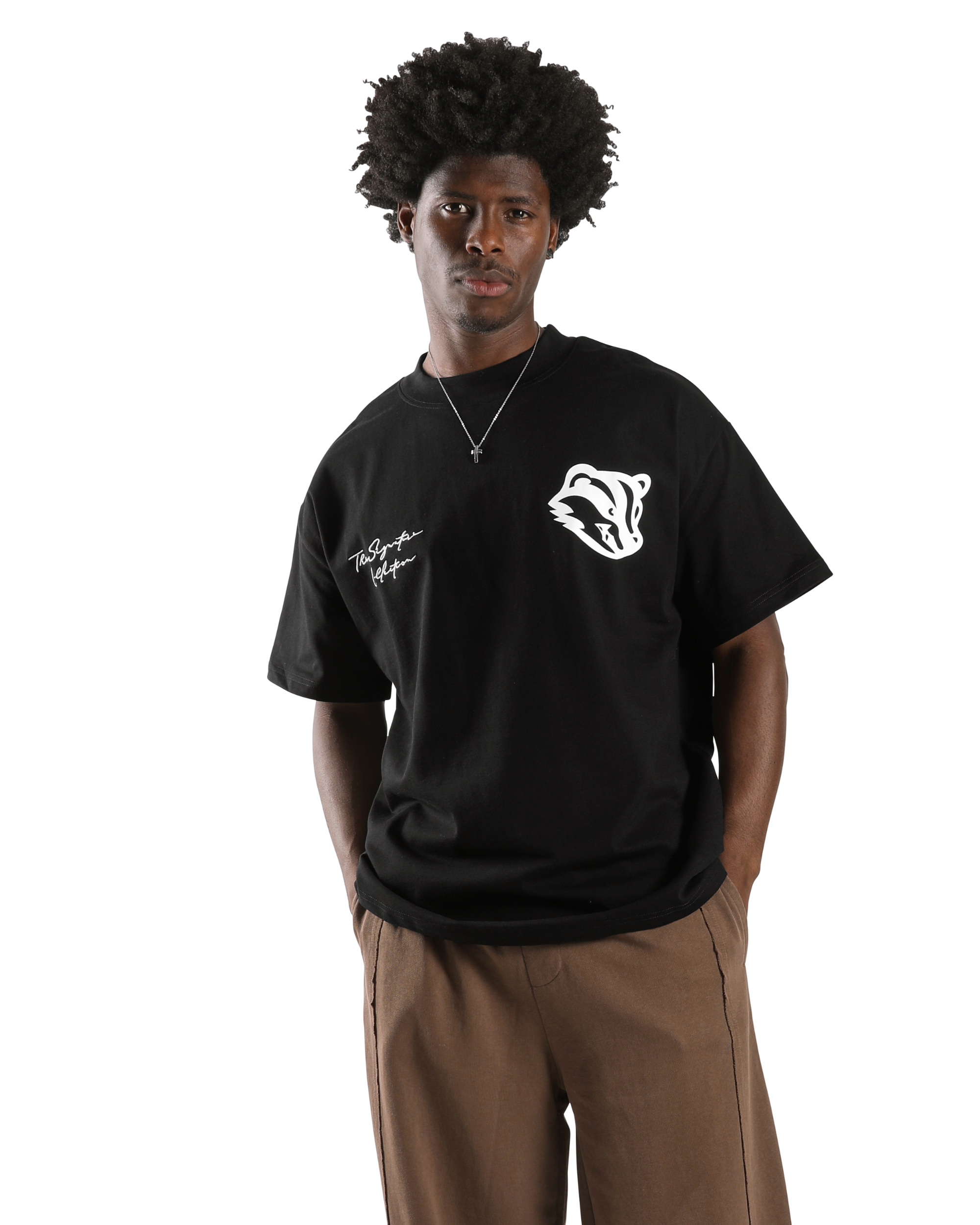 Emblem Tee - Oversized Black/White
