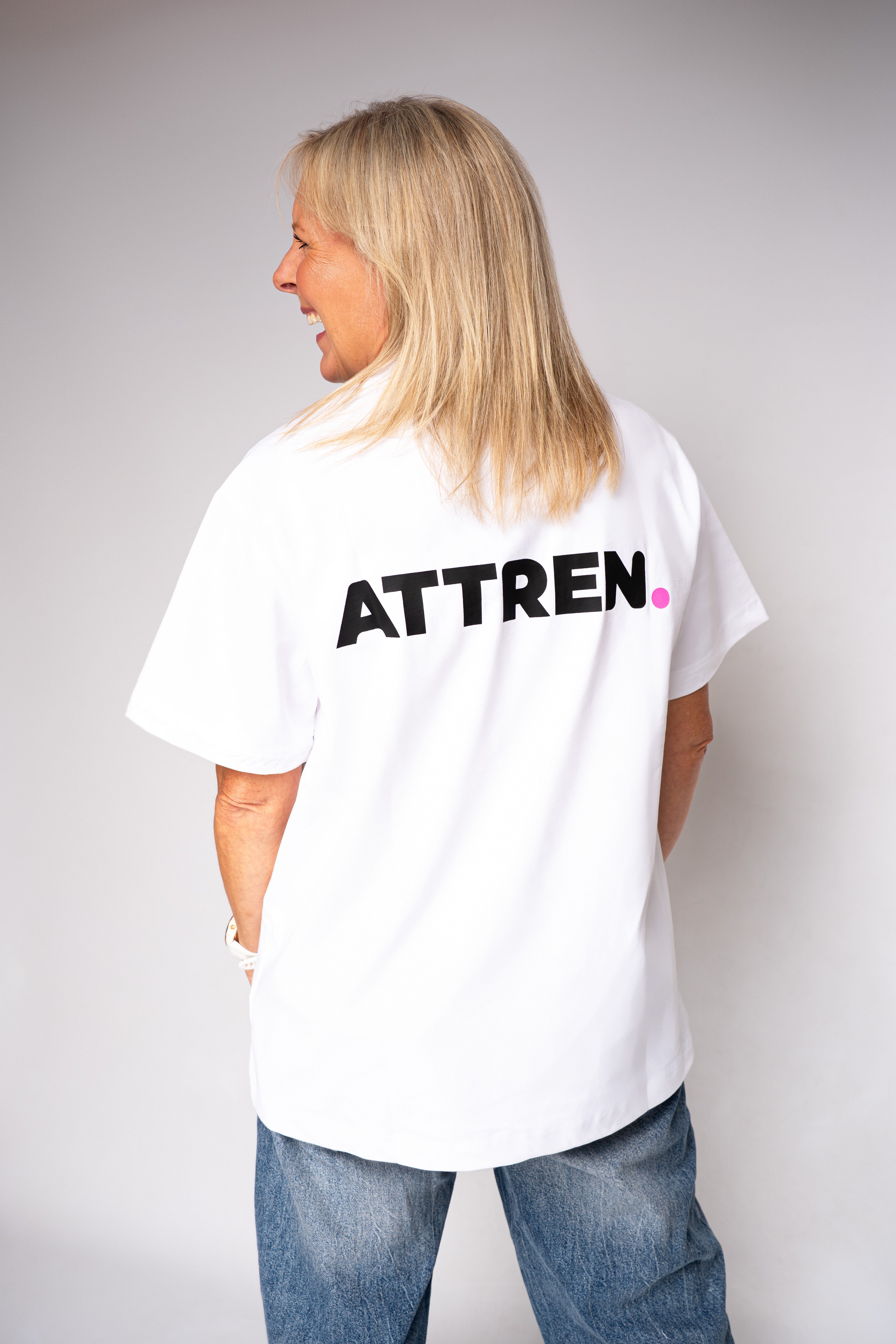 Oversized Signature Tee - White- Women's
