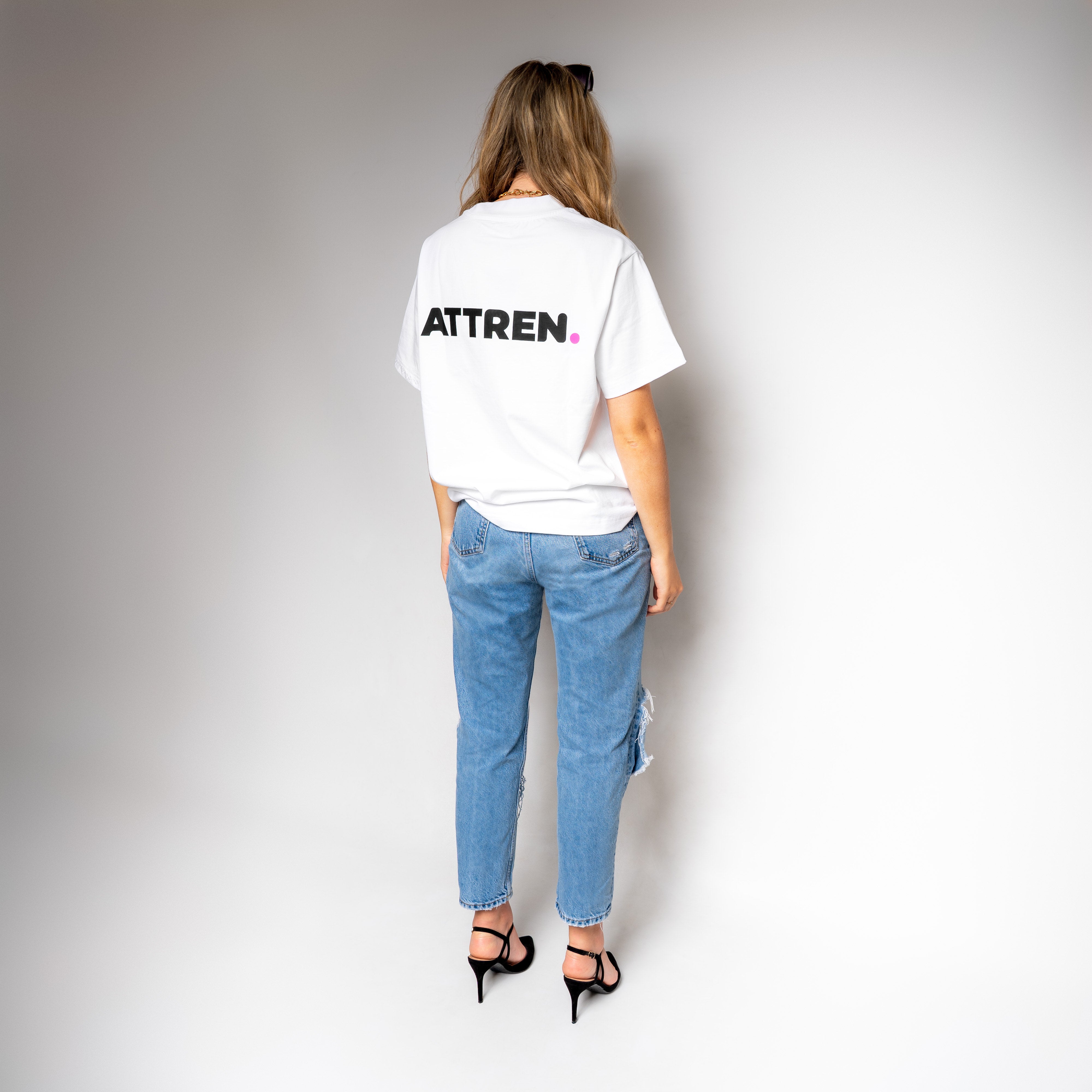 Oversized Signature Tee - White- Women's