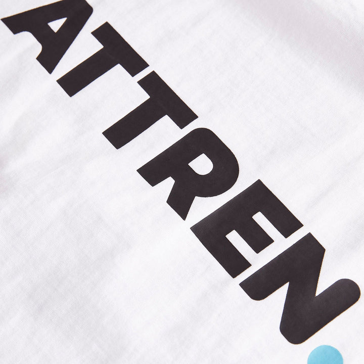 White shirt with black text 'ATTREN' on a white background